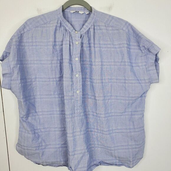 Uniqlo Dolman Sleeve Top Cottagecore Preppy Dolman Sleeve Subtle Plaid Womens XL - Picture 1 of 10